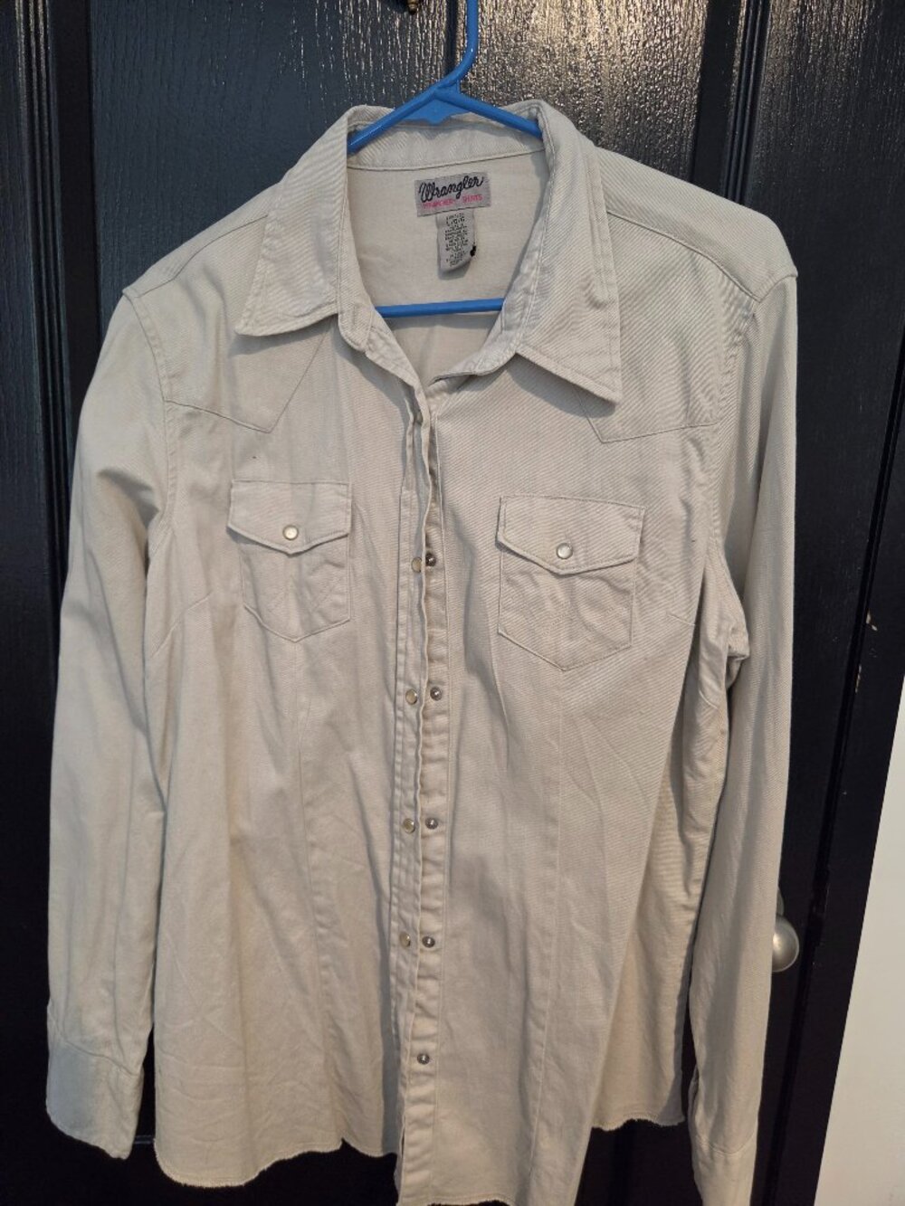 Wrangler Womens Western Shirt size Large Khaki